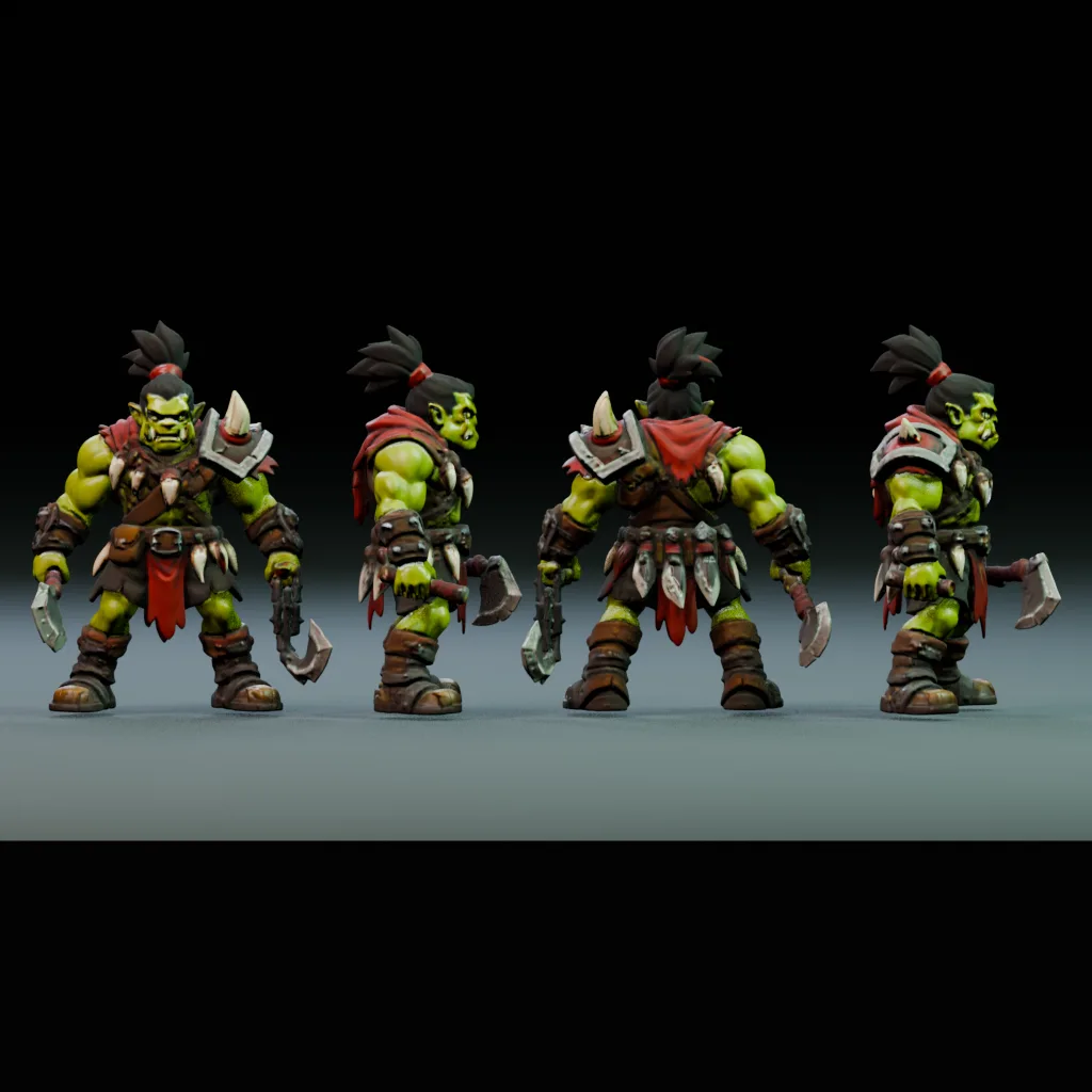 Orc Warrior 3D model by hedwynnn