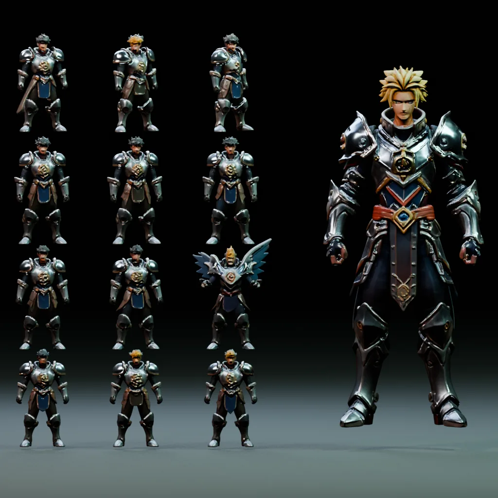 Futuristic Knight 3D model by hanselpetter0927