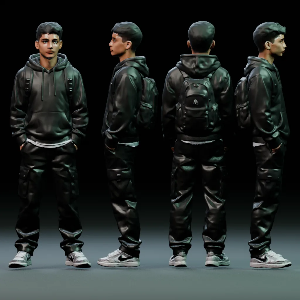 Hooded Man 3D model by s_hammouchi